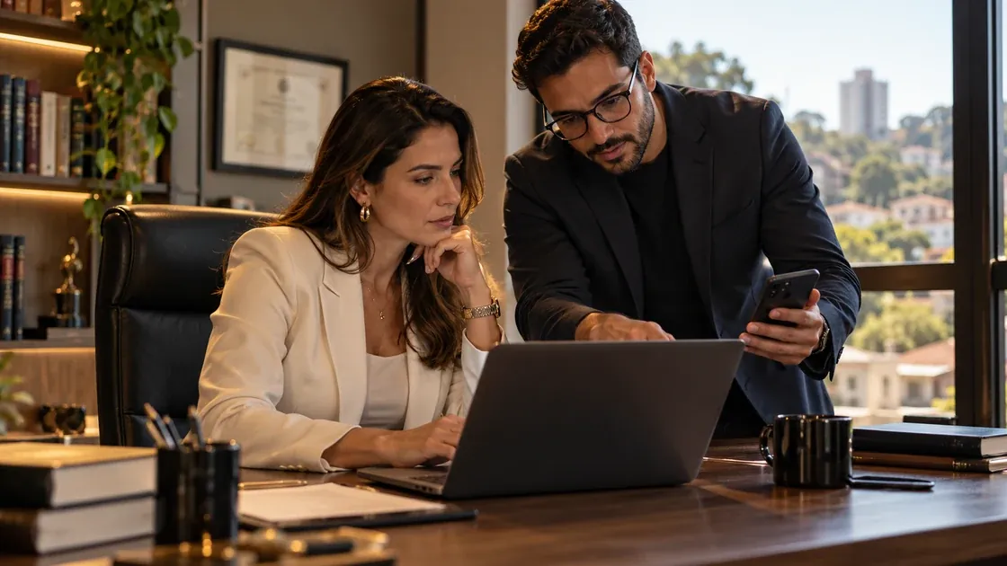 Advogada e consultor analisam a presença de um escritório no Google